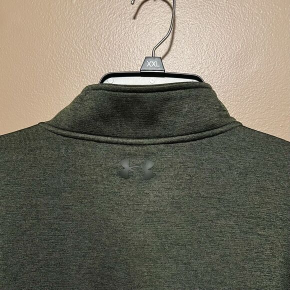 Under Armour 2XL XXL Cold Gear Golf Fleece Lined Men’s Pullover 1/4 Zip Green - Picture 5 of 8